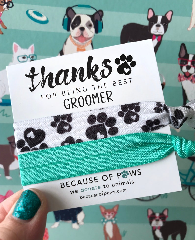 Dog Groomer Thank You Gift Hair Tie Greeting Card Mobile Etsy