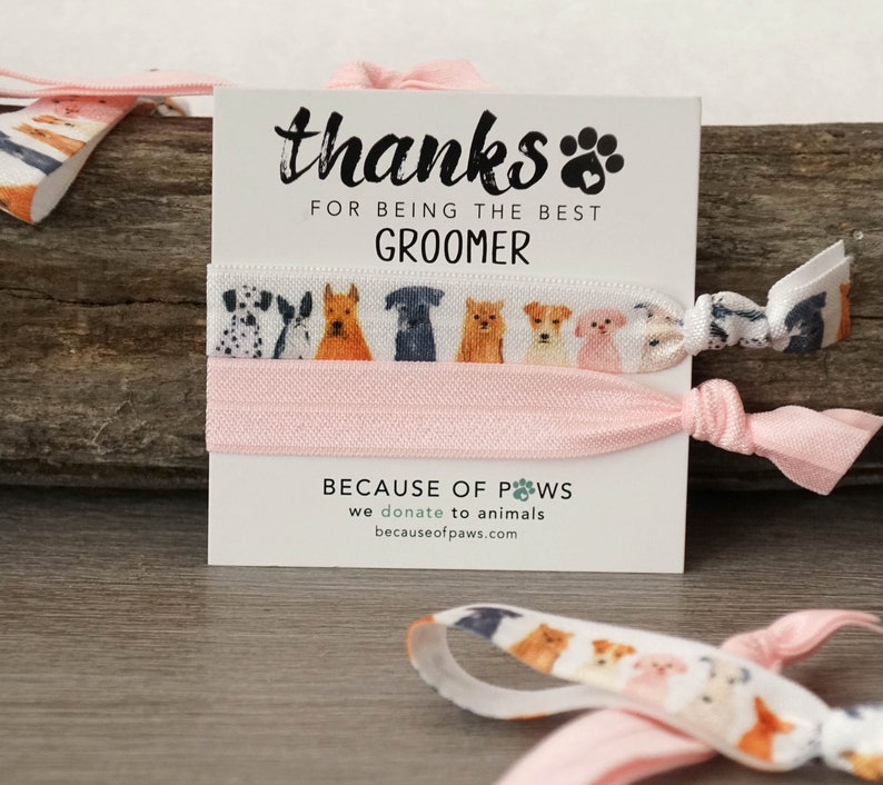 Dog Groomer Thank You Gift Hair Tie Greeting Card Pet Etsy