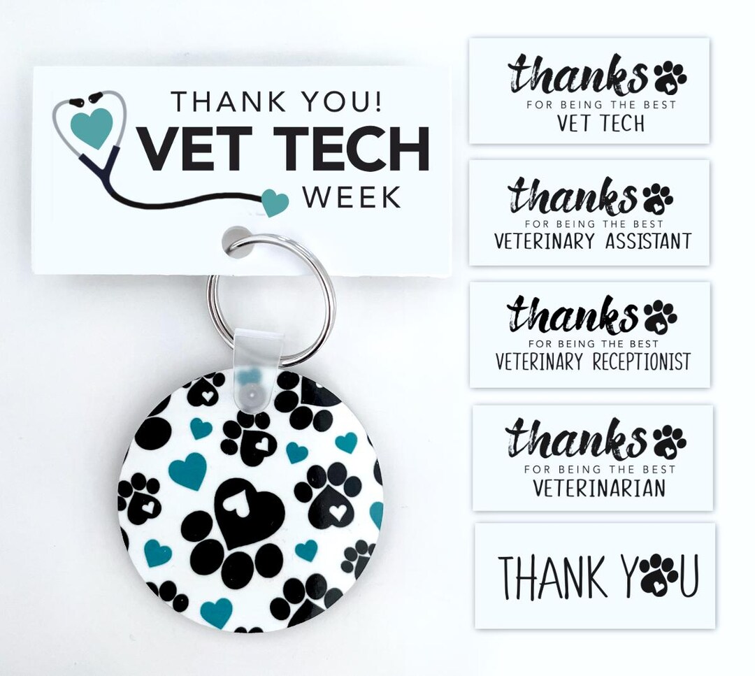 Key Chain Veterinary Vet Tech Week Paw Print Keychain: Veterinary Gift K6 - Etsy