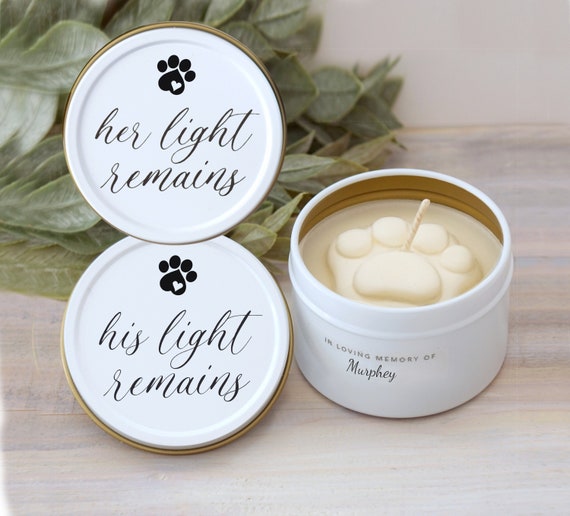 4 Oz. Personalized Dog Memorial Candle Pet Memorial Sympathy Etsy