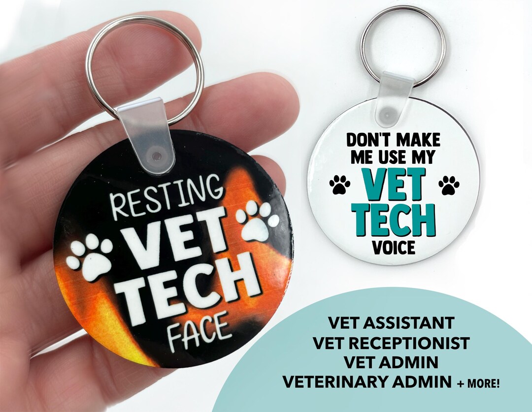 Vet Tech Christmas Thank You Gift, Funny Keychain for Vet Tech, Vet