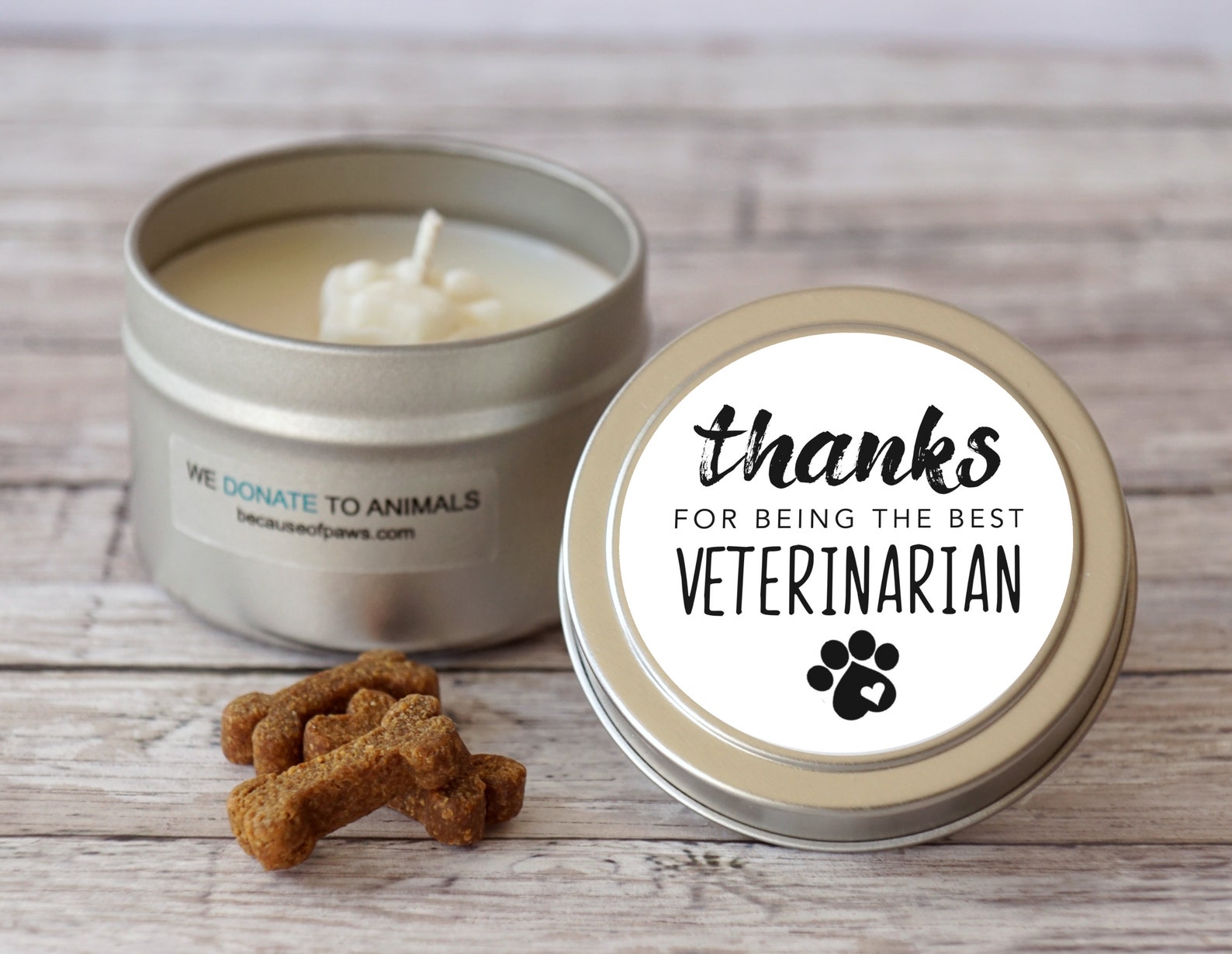 4 oz vétérinaire Merci Paw Print Cadeau bougie de Merci Etsy