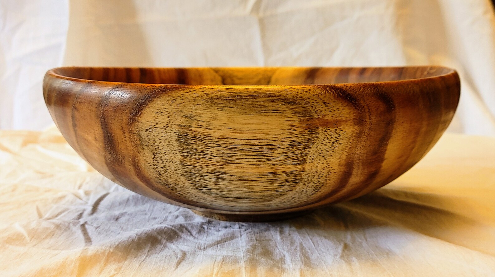 Hand Turned One Piece Wooden Bowl Mimosa Salad Etsy
