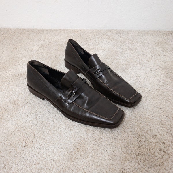 Vintage MaxMara leather loafer brown