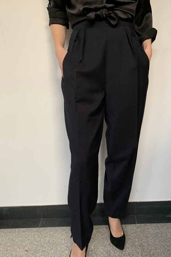 Vintage pants midnight blue new pure wool