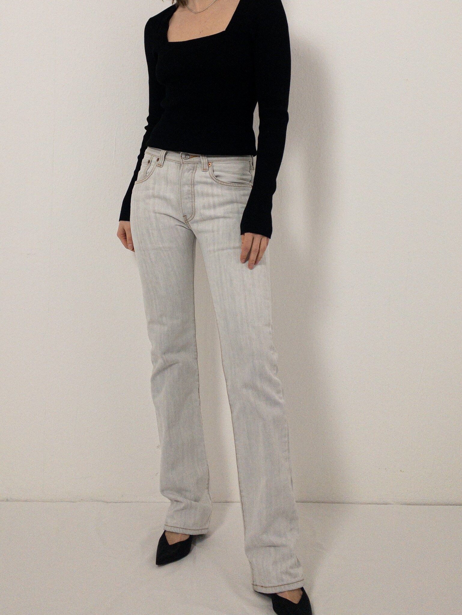 Vintage Levis 501 28/32 Light Grey | Etsy