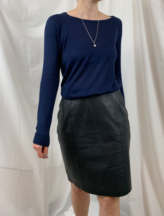 Vintage black skirt leather