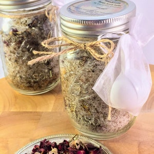 Bath Salts - Tub Tea Jar - Heal - Rose, Lavender, Tea & Mix with Essential Oils and Epsom Salt, Detox Bath, Bath Soak