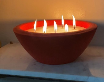 Extra Large Candle, Giant Candle, Concrete Cement Candle Bowl, Multi Wick Candle, Upscale Candle Decor, Christmas Candles