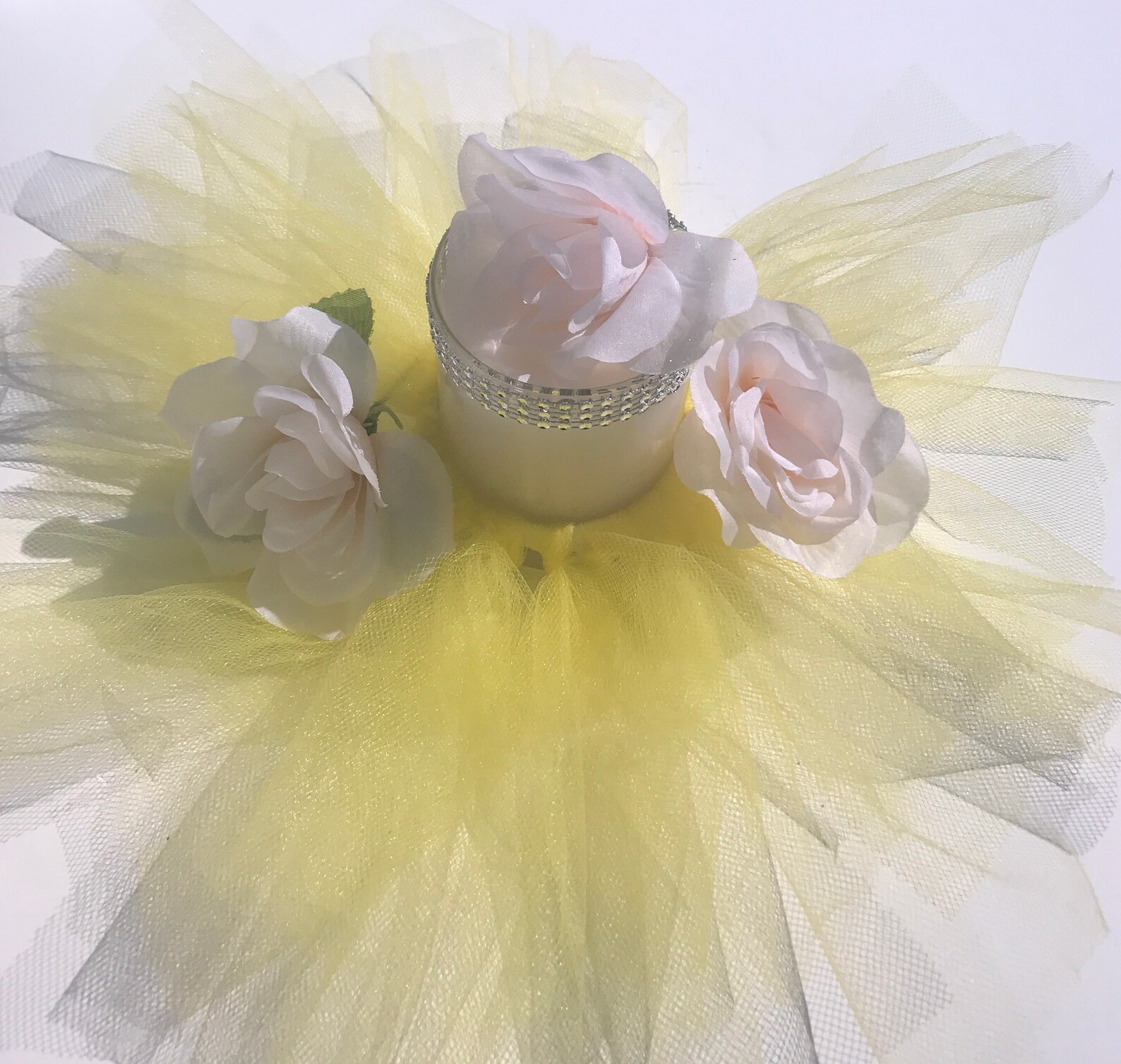 Tulle Candle Ring Baby Shower Table Decor Candle Gift Mommy Etsy