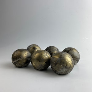 Mosaic Decorative Balls, Paper Weight, Stone Orb, Marble Black and Gold Round Sphere, Cement Orb Sphere