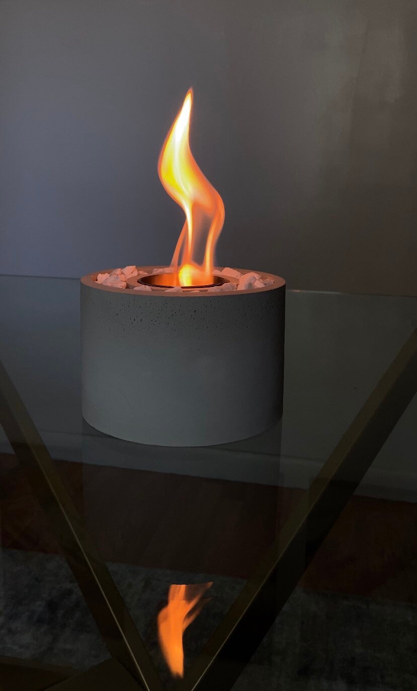 Tabletop Concrete Fire Pit Portable Fire Pit S'mores Etsy