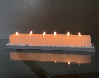 Large Candle, Long Log Candle, Extra Large Candle, Home Decor, Housewarming Gifts, Table Decor Ideas, 6 Wick Candles