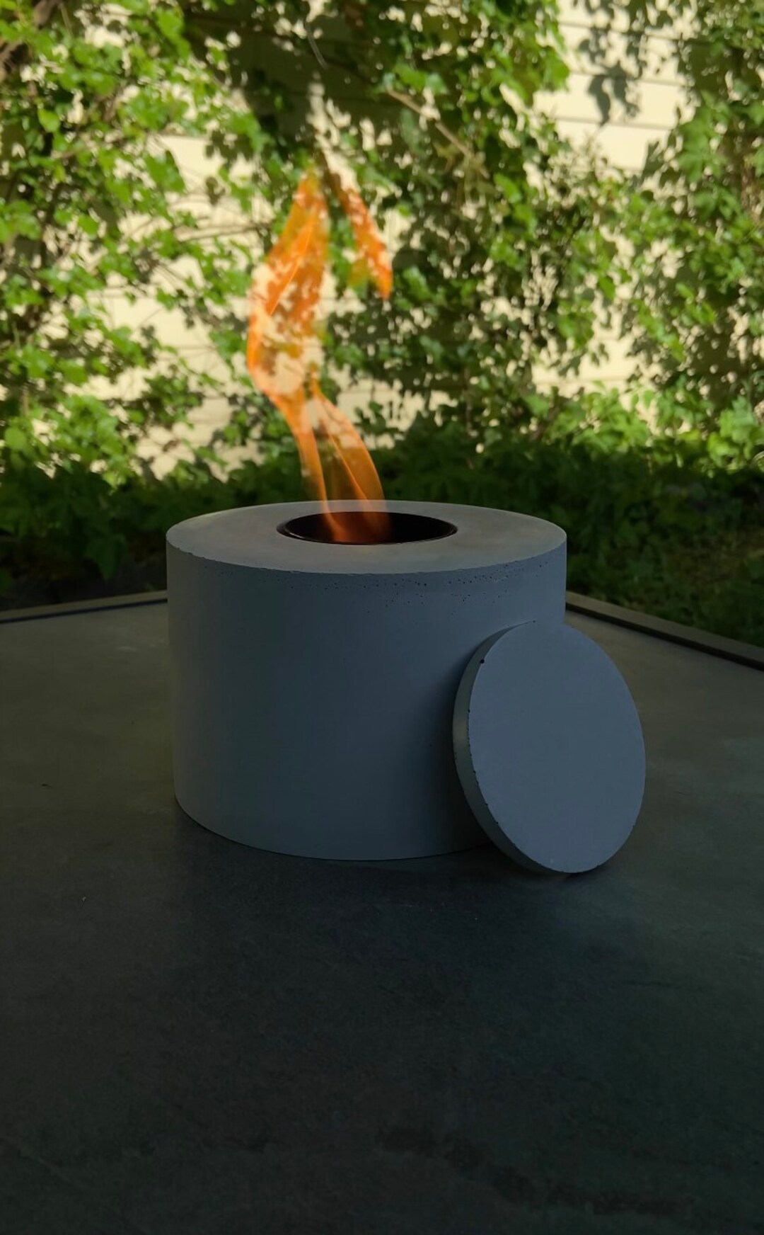 Tabletop Concrete Fire Pit Portable Fire Pit S'mores Etsy
