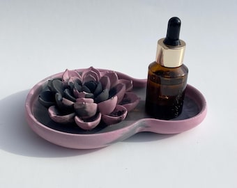 Flower Essential Oil Diffuser, Aromatherapy, Home Fragrance, Smokeless Diffuser, Concrete Flower with Tray, Home Decor, Gift Ideas