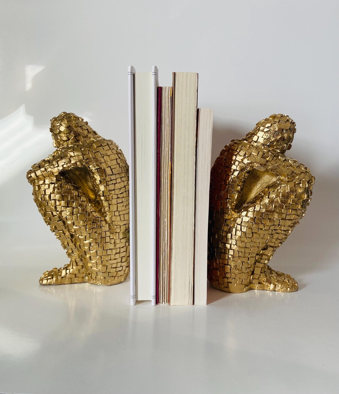 Concrete Thinking Man Bookends Modern Bookshelf Decor Etsy