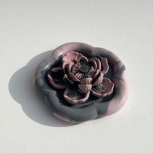 Flower Essential Oil Diffuser, Smokeless Aromatherapy Diffuser, Concrete Flower Diffuser with Tray, Office Decor