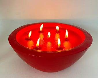 Extra Large Candles, Luxury Candles, Concrete Candles, Giant Candles, Concrete Candle Bowl, Upscale Candles, Multi Wick Candles