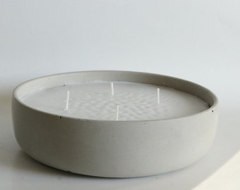 Concrete 4 wick Candle, Home Fragrance, Round Large Candle, Candle Gifts, Home Decor, Gift Ideas