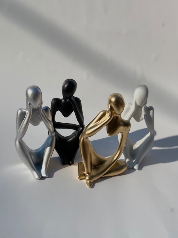 Abstract Thinker Statue, Handmade Sculpture, Bookshelf Decor, Figurine Decor, Home Decor Ideas