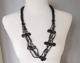 ストロークシリーズ ブラックネックレス | ユニークな幾何学ライン