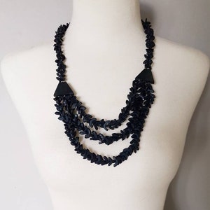 Boho blac retro /vintage licht houten ketting