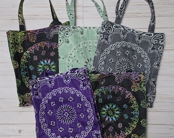 Gewatteerde bandana-draagtas, 100% katoenen Farmers Market-tas