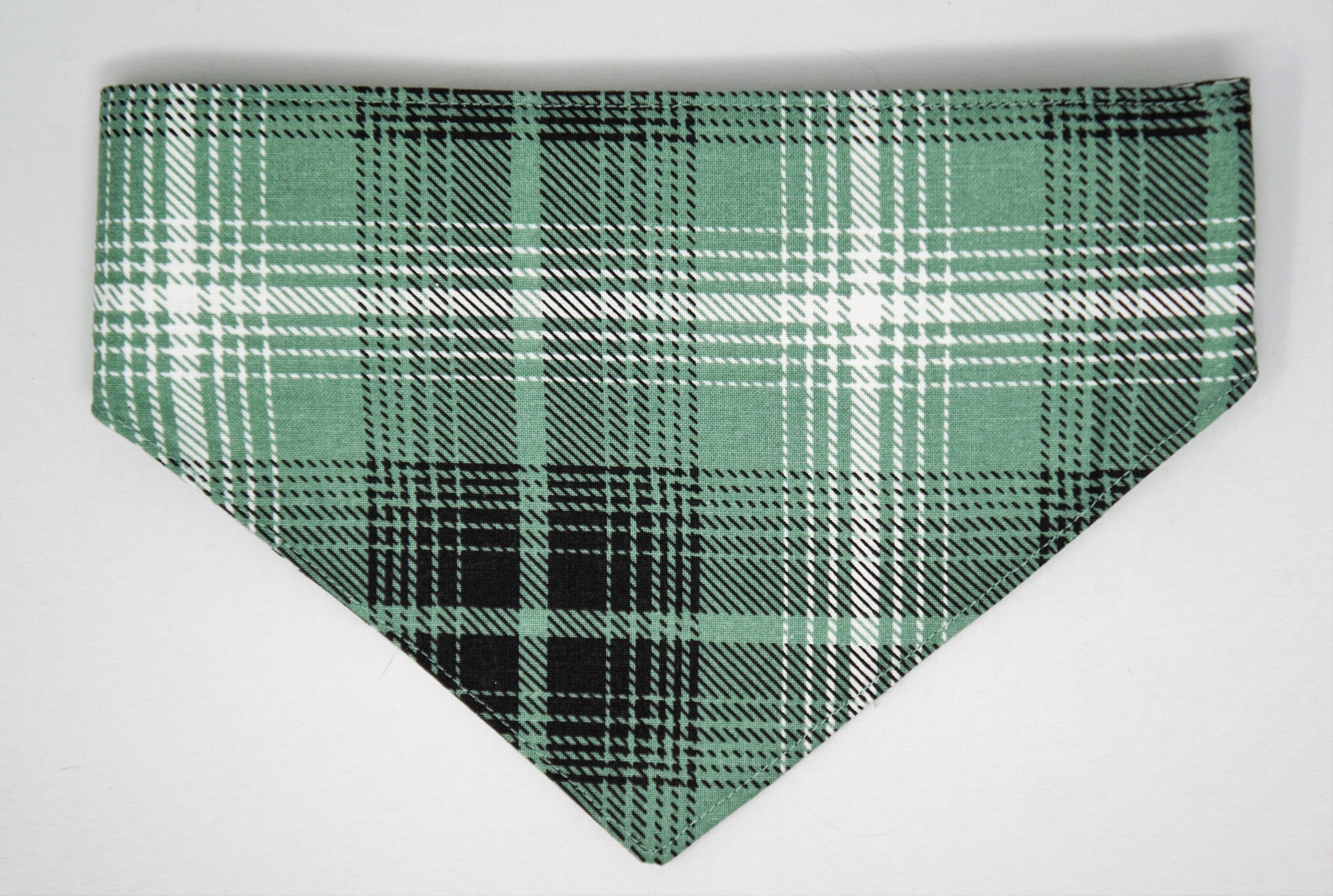 Sage Green Plaid/multi Star Reversible Dog Bandana With Etsy