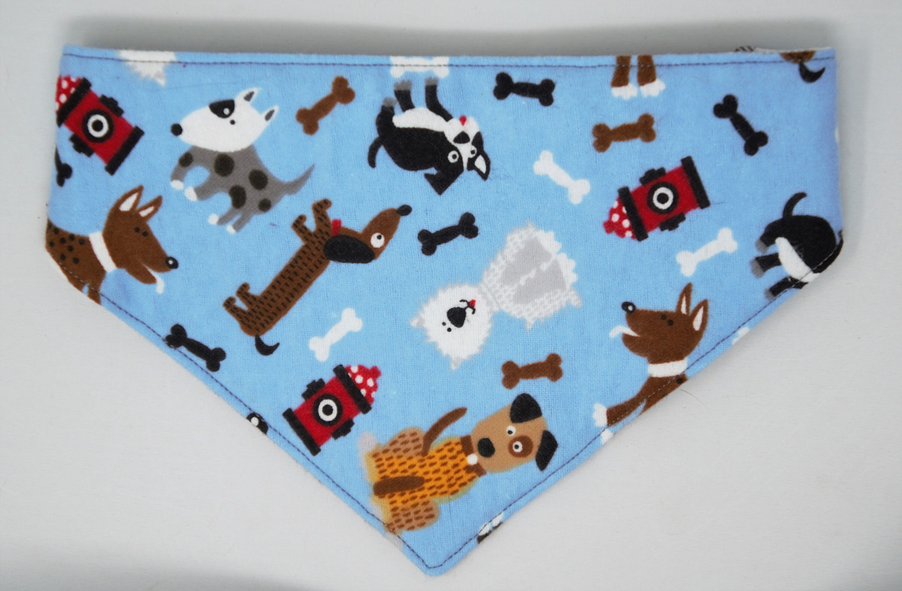 Cute Dogs/gray Plaid Flannel Reversible Dog Bandana With Etsy