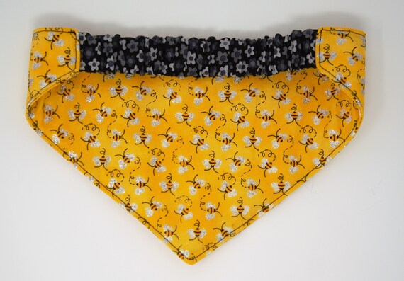 Summer Bandana Tie On Pet Bandana Just Buzzing Around Bee Dog Bandana Cat Bandana Bee Bandana Spring Dog Bandana