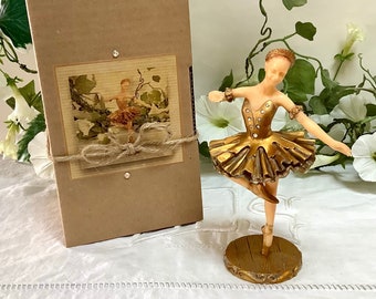 Figurine danseuse ballerine strass résine ht 16 cm vintage