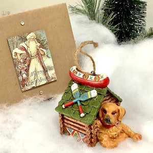 Décoration suspension labrador vintage résine ht 8 cm