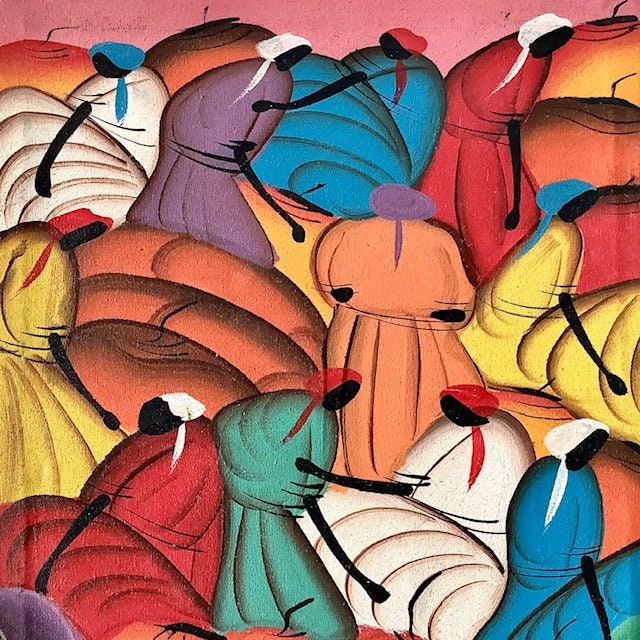 Tableau Vintage Art Naïf Haïtien Dominicain