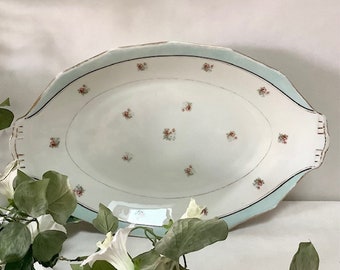 Grand plat ovale porcelaine Limoges France vintage