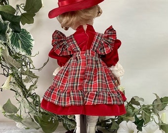 Poupée De Collection En Porcelaine Avec Robe En Velours Et Chapeau - 30 Cm - Décoration Intérieure élégante Pour Filles Et Femmes