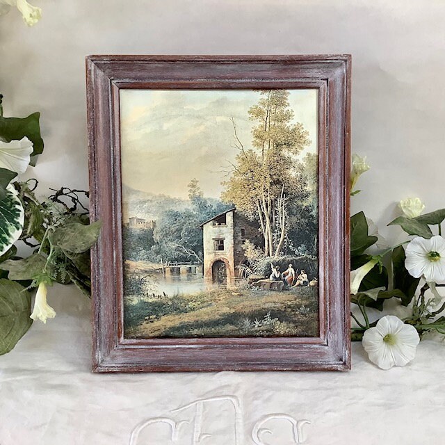 Tableau Vintage Paysage sur Soie L'alba