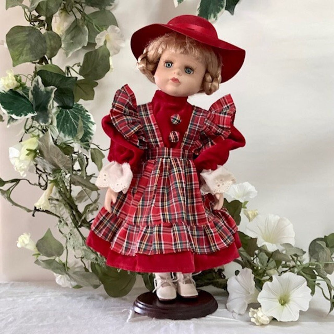 Poupée Arlequin En Porcelaine Vintage - Hauteur 45 Cm - Occasion Très Bon État