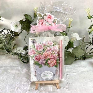 Cartes enveloppes bloc notes vintage royal garden roses