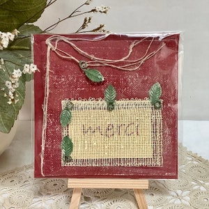 Carte postale merci papier artisanal avec enveloppe bruit de cadre