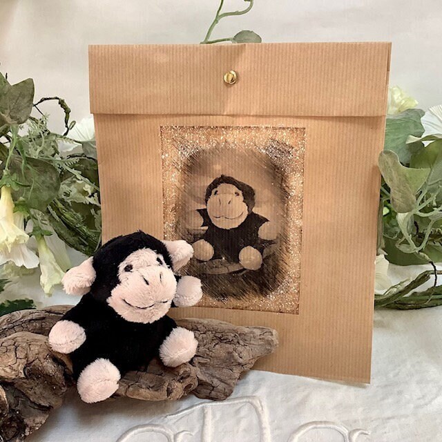 Singe en peluche vintage, poupée douce en peluche de 18 po