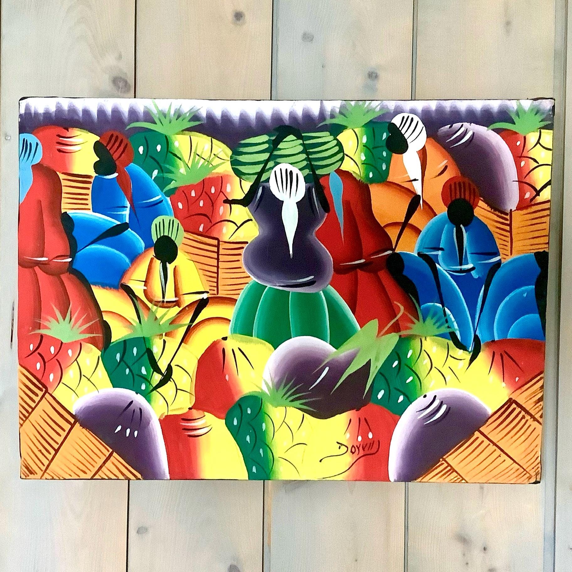 Naive Art Painting Folk Art Dominican Republic Original Painting
