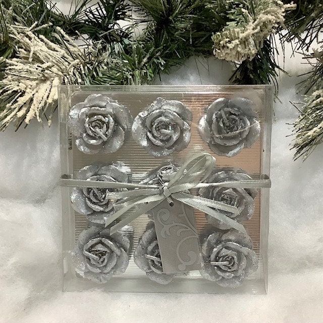 Coffret Bougies Roses Argent