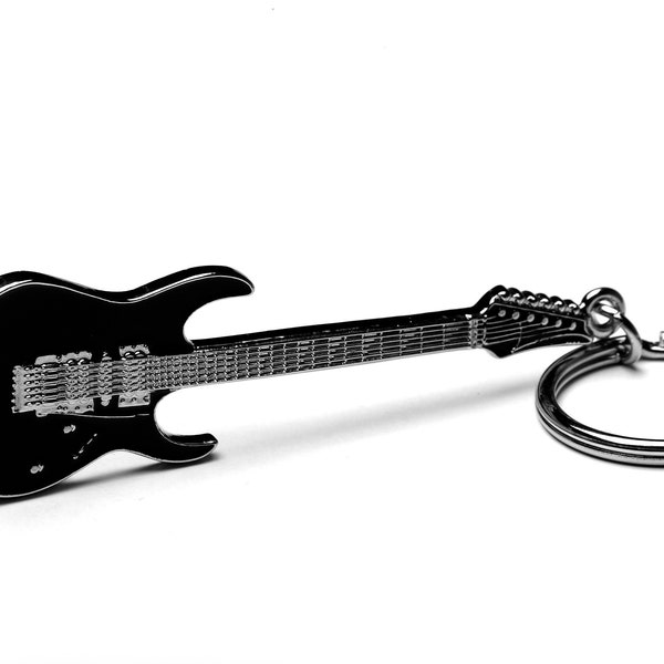 Solid Metal Classic Rock Electric Guitar Keyring Ibanez RG Model - Gift for shredders, thrash metal fans