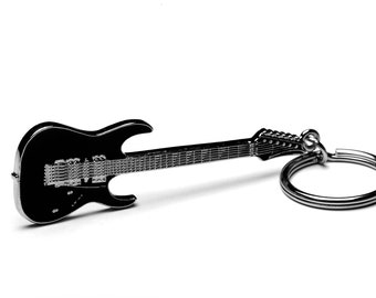 Solid Metal Classic Rock Electric Guitar Keyring Ibanez RG Model - Gift for shredders, thrash metal fans