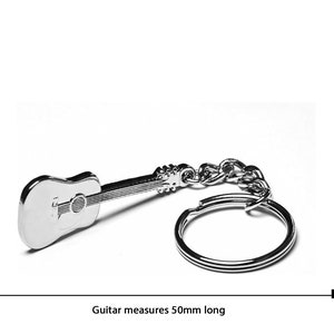 Acoustic Classical Guitar Metal Keyring image 3