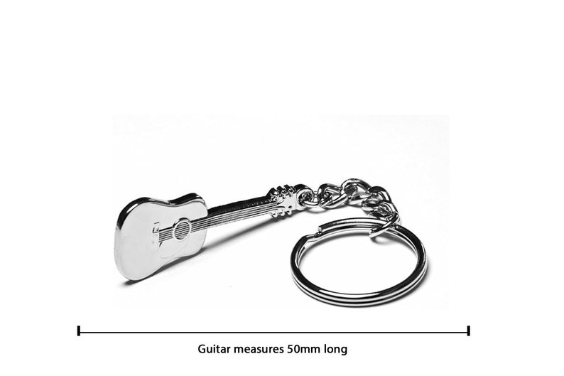 Acoustic Classical Guitar Metal Keyring image 3