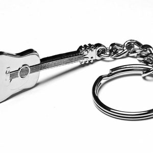 Acoustic Classical Guitar Metal Keyring image 1