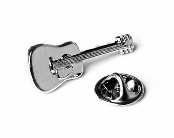 Acoustic Guitar Metal pin badge - Music Teacher Gift Idea