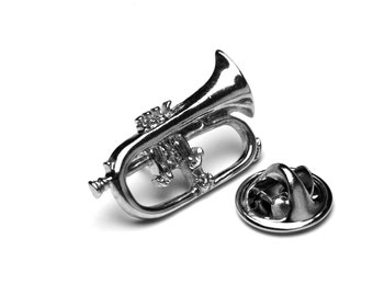 Flugel Horn Pin Badge for band uniform - Brass Band gift