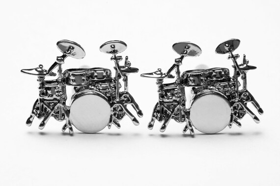 Mens Drum Kit Music Cufflinks Birthday Gift